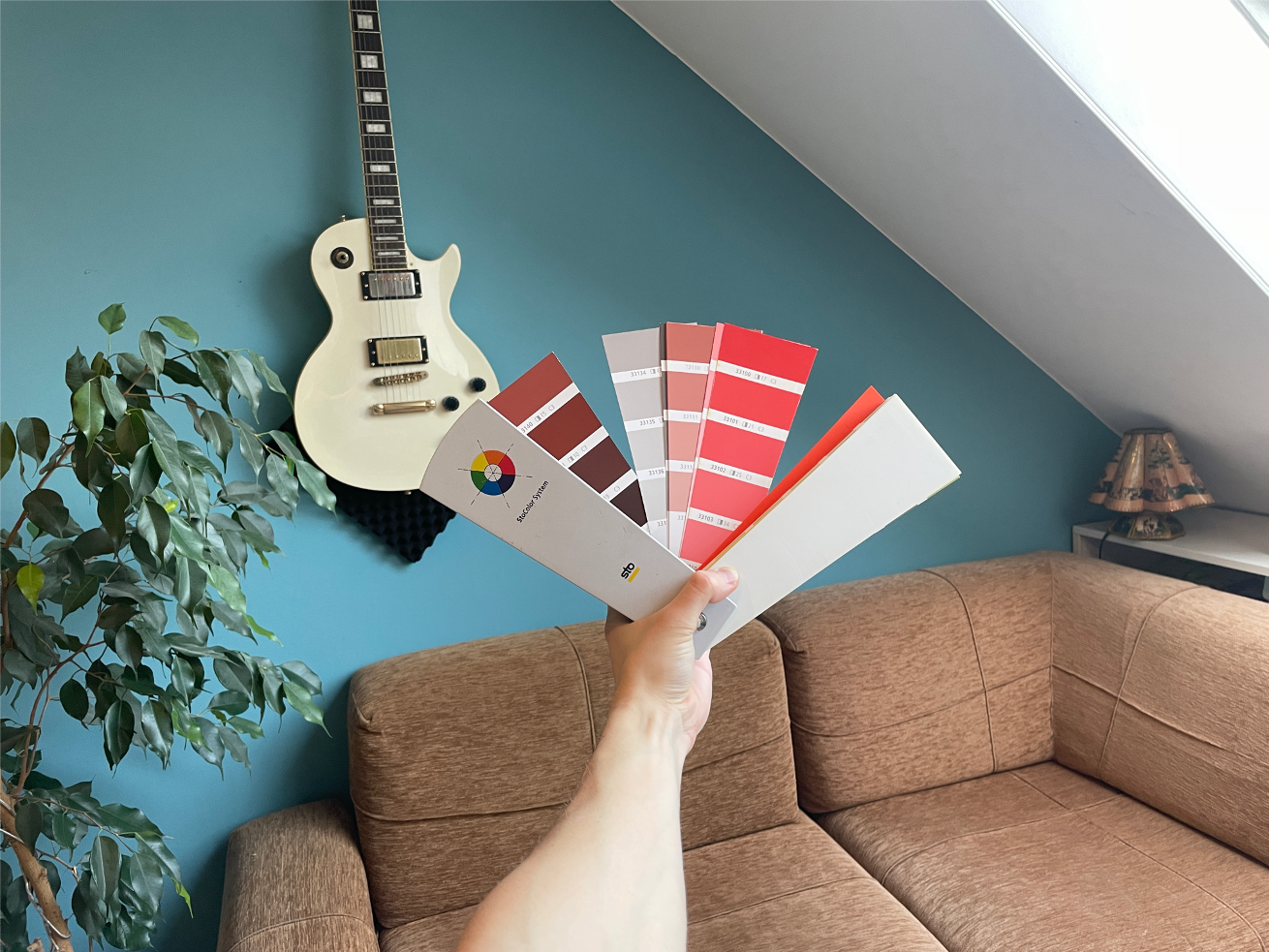 Paint color swatches showing the difficulty of choosing wall colors without visualization